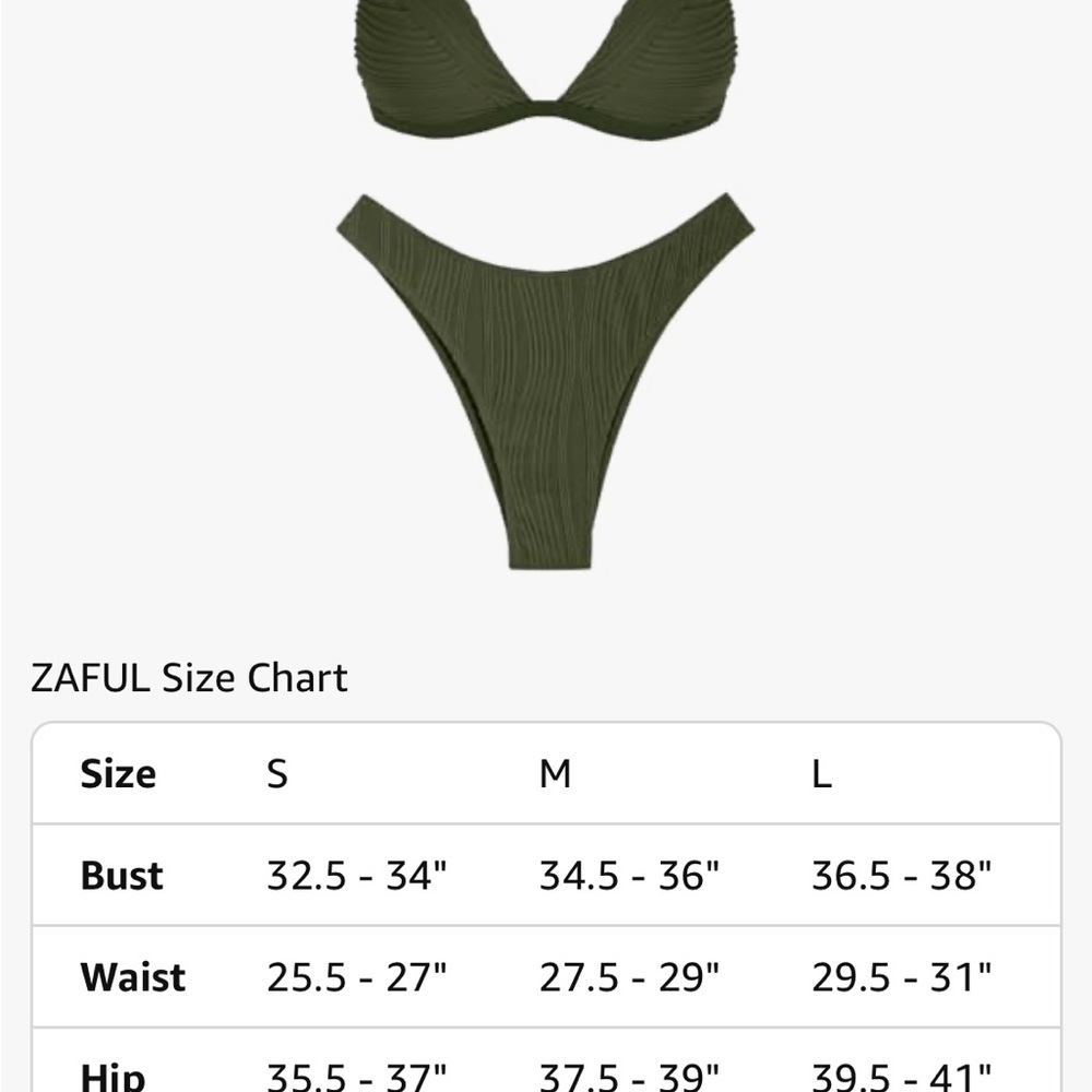 Zaful Deep Green Bikini Set View 6